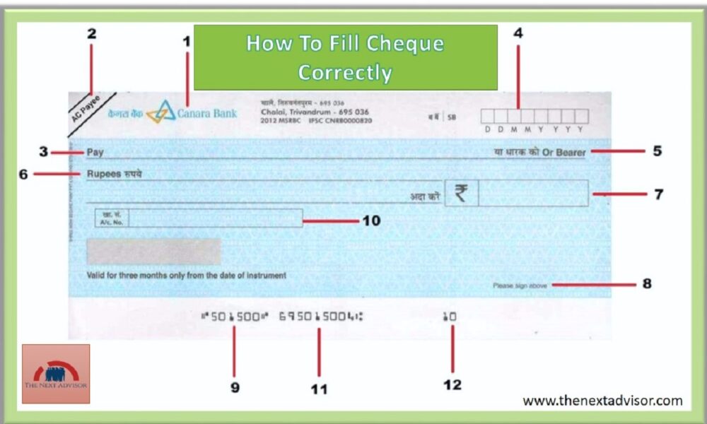 How To Fill Cheque Correctly The Next Advisor